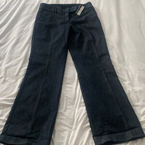 Dark Blue Wide-Leg Dress Pants